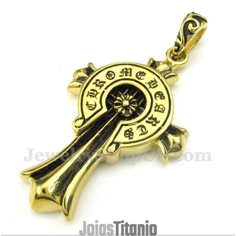 Pingente De Cruz De Titânio Masculino Com Corrente Grátis Pingente De Cruz De Titânio Masculino Com Corrente Grátis