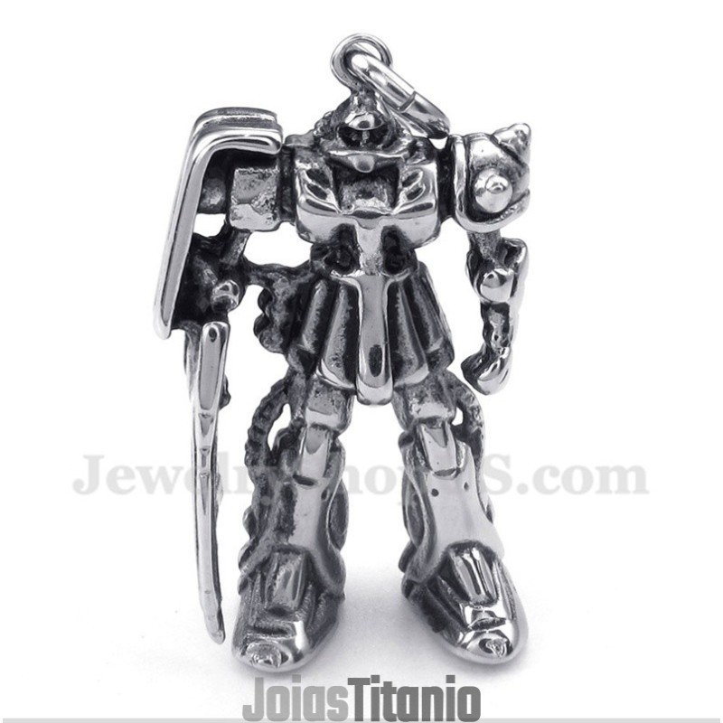 Pingente De Robô De Titânio Masculino Com Corrente Grátis Pingente De Robô De Titânio Masculino Com Corrente Grátis