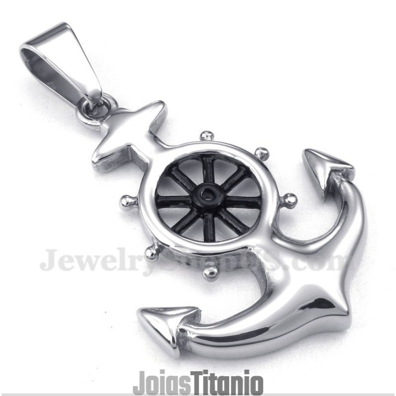 Pingente De Leme De Titânio Masculino Com Corrente Grátis Pingente De Leme De Titânio Masculino Com Corrente Grátis