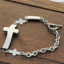 Pulseiras Masculinas De Titânio Com Cruz