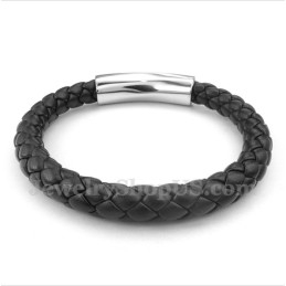 Pulseira Masculina De Couro De Titânio