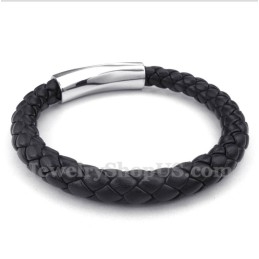 Pulseira Masculina De Couro De Titânio