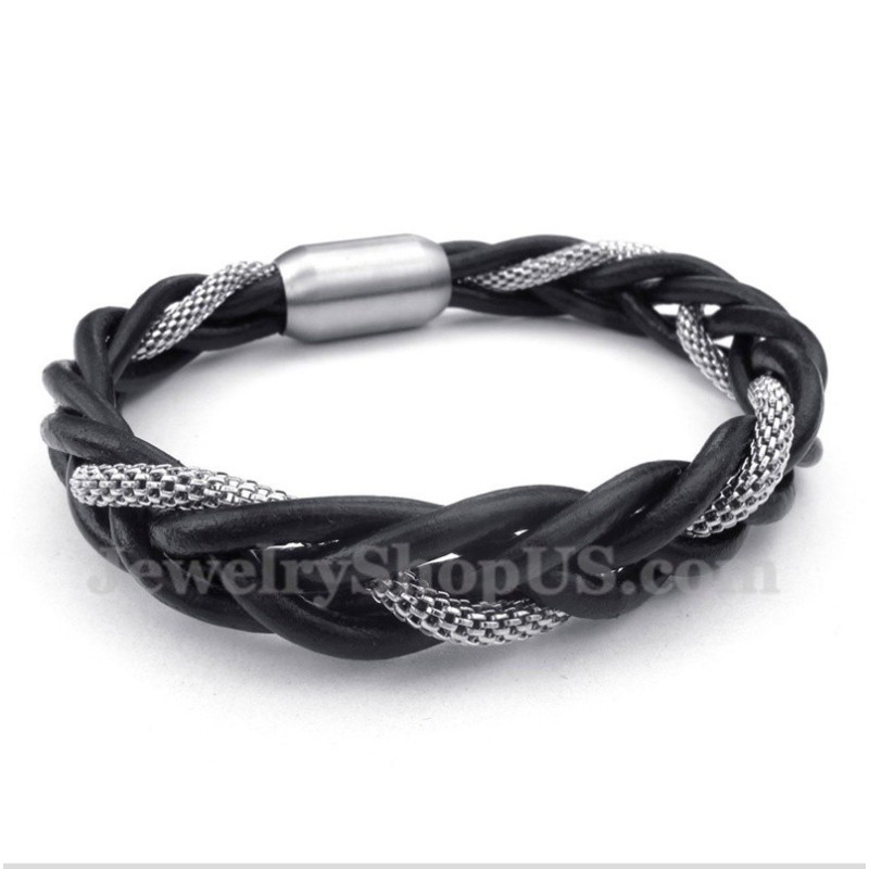 Pulseira Masculina De Couro De Titânio Pulseira Masculina De Couro De Titânio