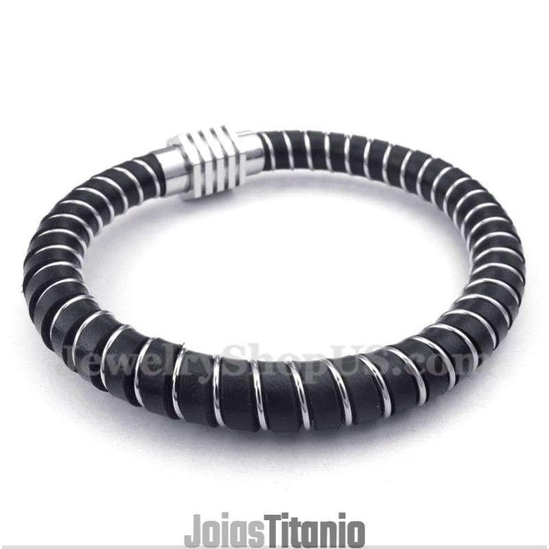Pulseira De Couro Com Cabo Masculino Pulseira De Couro Com Cabo Masculino