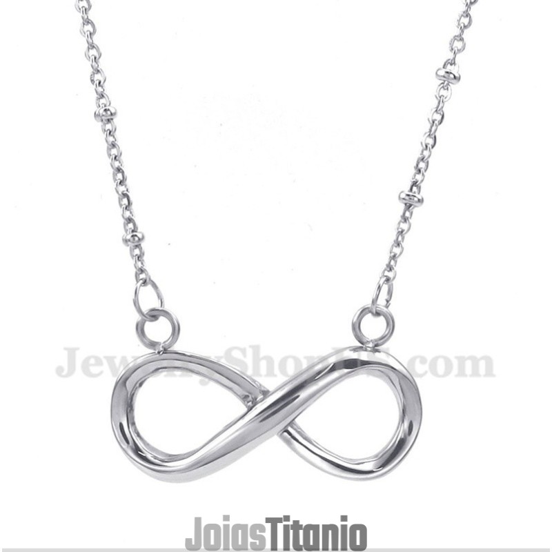 Colar Masculino Com Símbolo Do Infinito Em Titânio Colar Masculino Com Símbolo Do Infinito Em Titânio