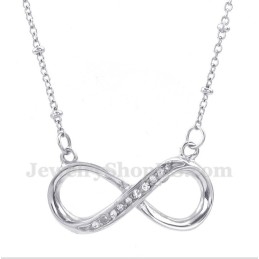 Colar Masculino Com Símbolo Do Infinito Em Titânio E Diamante