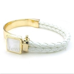 Pulseira Masculina De Couro E Titânio