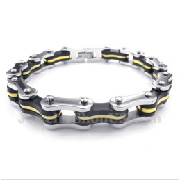 Pulseira De Borracha Com Corrente De Bicicleta De Titânio Masculina