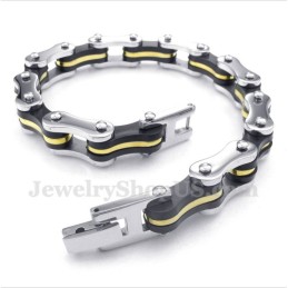Pulseira De Borracha Com Corrente De Bicicleta De Titânio Masculina