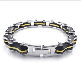 Pulseira De Borracha Com Corrente De Bicicleta De Titânio Masculina