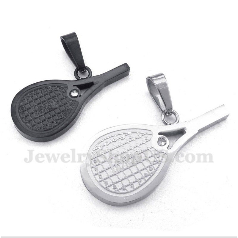 Raquetes De Tênis De Penas De Titânio, Pingente Para Casal Com Corrente Grátis (Um Par) Raquetes De Tênis De Penas De Titânio, Pingente Para Casal Com Corrente Grátis (Um Par)