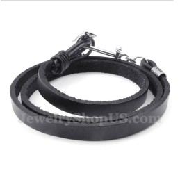 Pulseira Masculina De Couro De Titânio