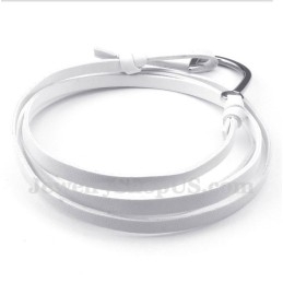 Pulseira Masculina De Couro De Titânio