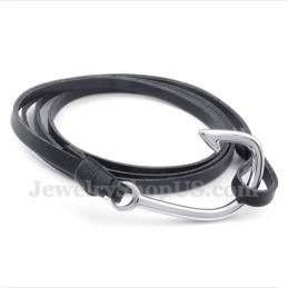 Pulseira Masculina De Couro De Titânio