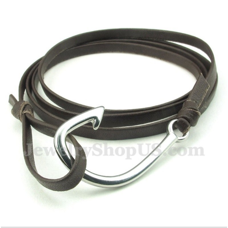 Pulseira Masculina De Couro De Titânio