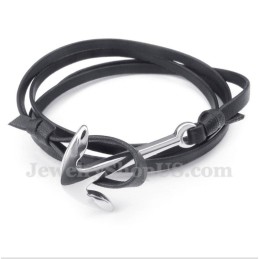 Pulseira Masculina De Couro E Titânio