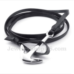 Pulseira Masculina De Couro E Titânio