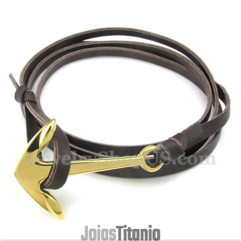 Pulseira Masculina De Couro De Titânio Pulseira Masculina De Couro De Titânio