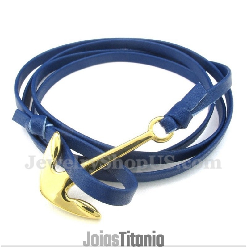 Pulseira Masculina De Couro De Titânio