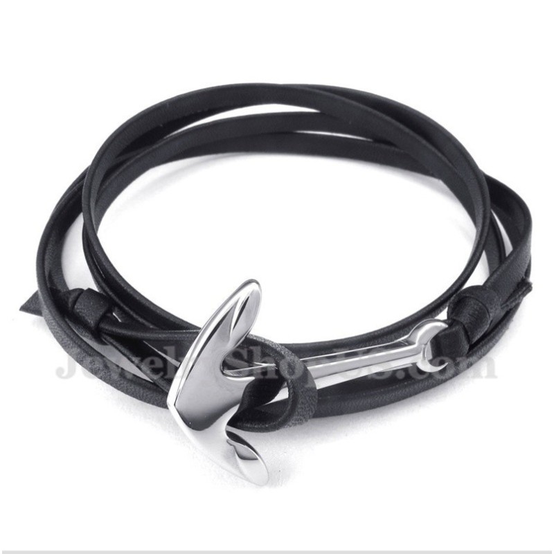 Pulseira Masculina De Couro De Titânio