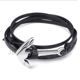 Pulseira Masculina De Couro De Titânio