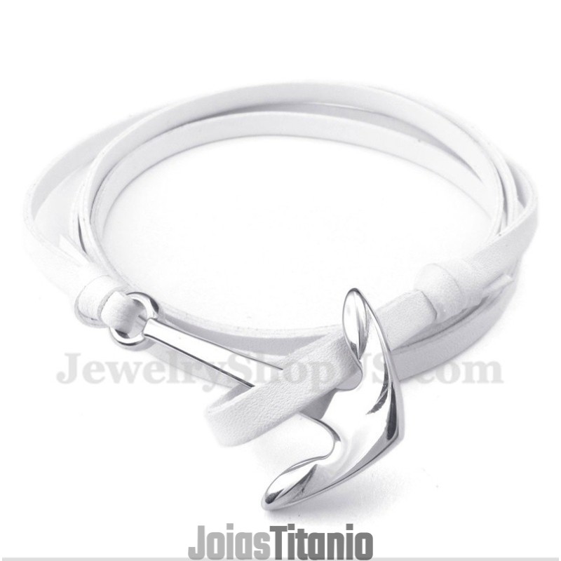 Pulseira Masculina De Couro De Titânio