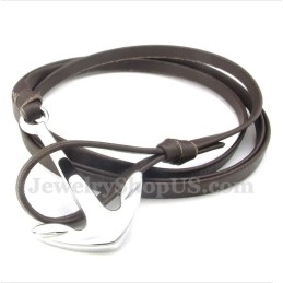 Pulseira Masculina De Couro De Titânio
