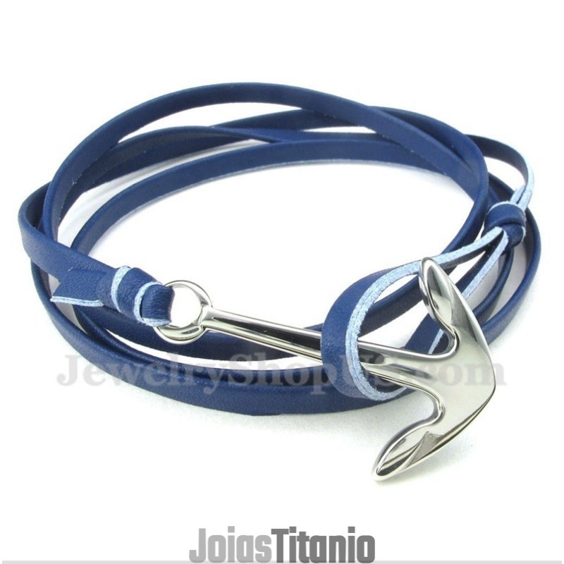 Pulseira Masculina De Couro De Titânio