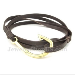 Pulseira Masculina De Couro De Titânio