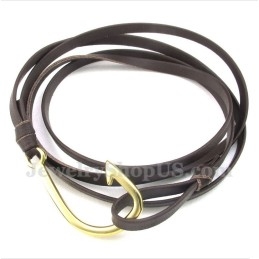 Pulseira Masculina De Couro De Titânio