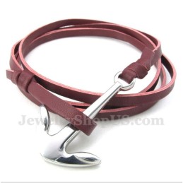Pulseira De Couro Masculino Anchor Titanium