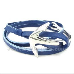 Pulseira De Âncora De Couro De Titânio Masculina
