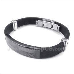 Pulseira Masculina De Borracha E Titânio