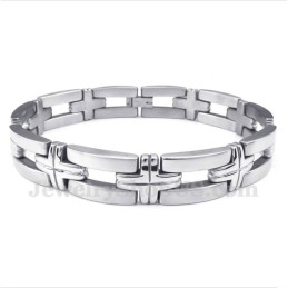 Pulseira Masculina De Titânio Com Cruz