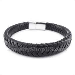 Pulseira Masculina De Couro De Titânio