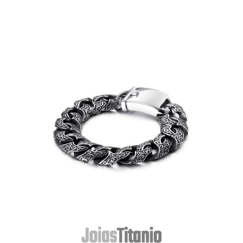 Pulseira Masculina De Titânio Com Fecho Multi-Laços Pulseira Masculina De Titânio Com Fecho Multi-Laços