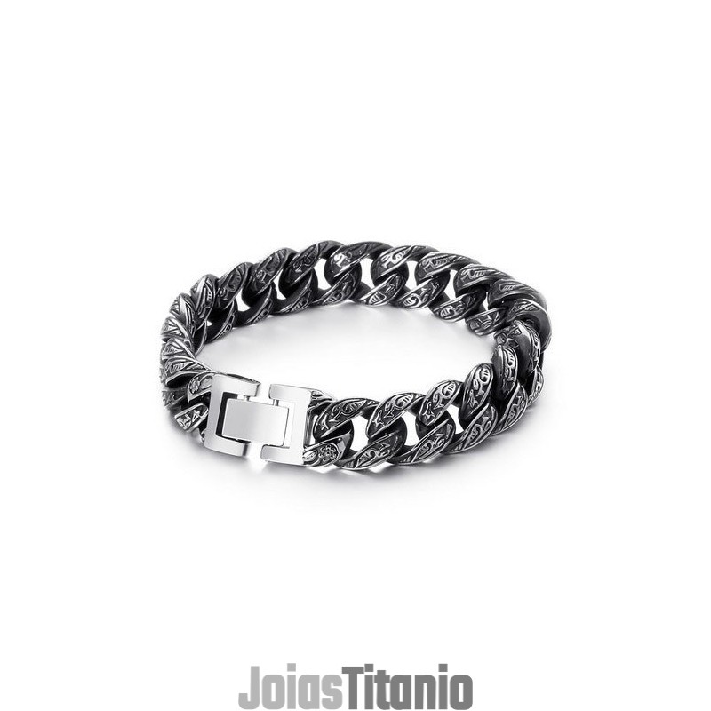 Pulseira Masculina De Titânio Com Fecho Multi-Laços Pulseira Masculina De Titânio Com Fecho Multi-Laços