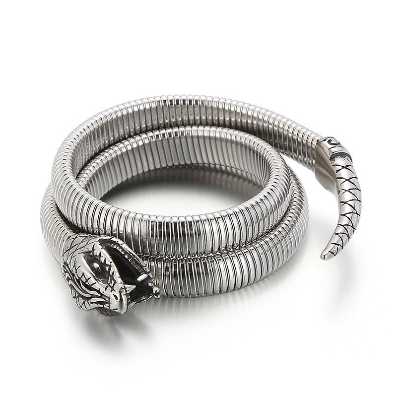 Pulseira De Titânio Com Abertura Múltipla Tipo Cobra Da Moda Para Homens