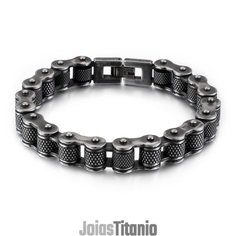 Pulseira De Bicicleta De Titânio Masculina Com Corrente De Motociclista