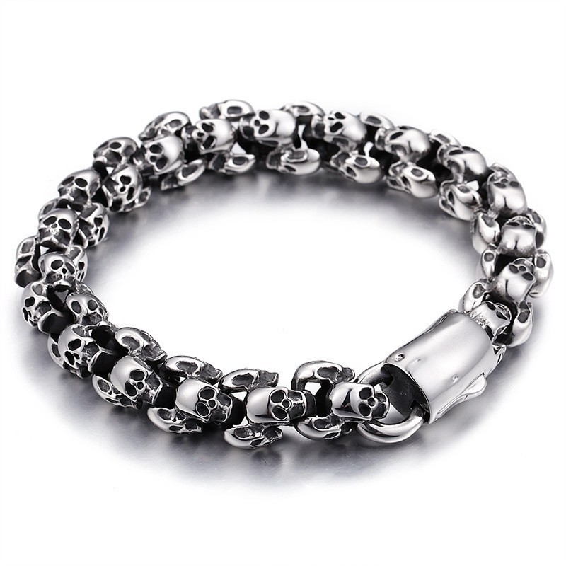 Pulseira De Caveira De Titânio Da Moda Para Homens