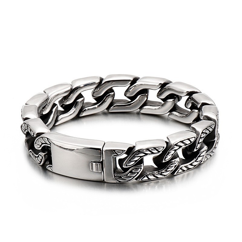 Pulseira De Titânio Com Caveira, Joia Estilosa Masculina De Titânio Pulseira De Titânio Com Caveira, Joia Estilosa Masculina De Titânio