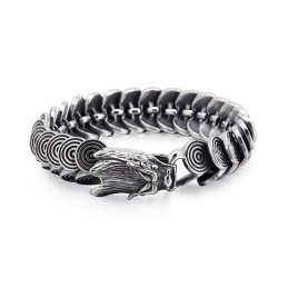 Joias Estilosas De Cabeça De Dragão Em Titânio Para Homens, Pulseira Vintage De Dragão Em Titânio Fundido