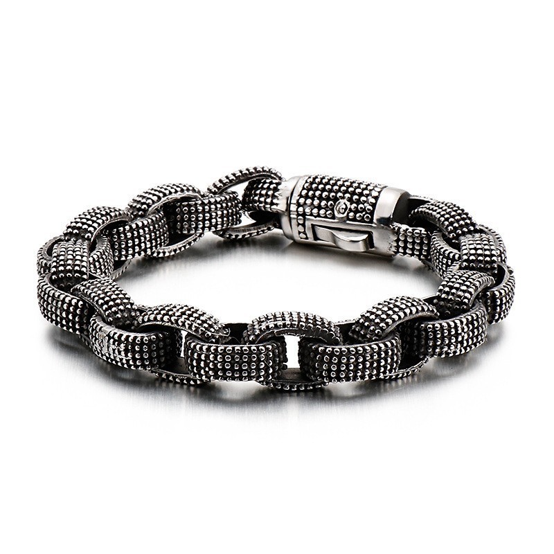 Pulseira De Titânio Com Estampa De Dragão, Joia Estilosa E Vintage Para Homens Pulseira De Titânio Com Estampa De Dragão, Joia Estilosa E Vintage Para Homens