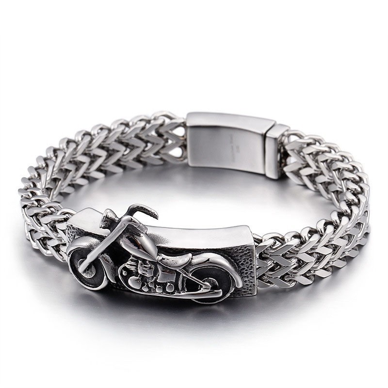 Motocicleta Motocicleta Novas Joias Vintage Pulseiras De Titânio
