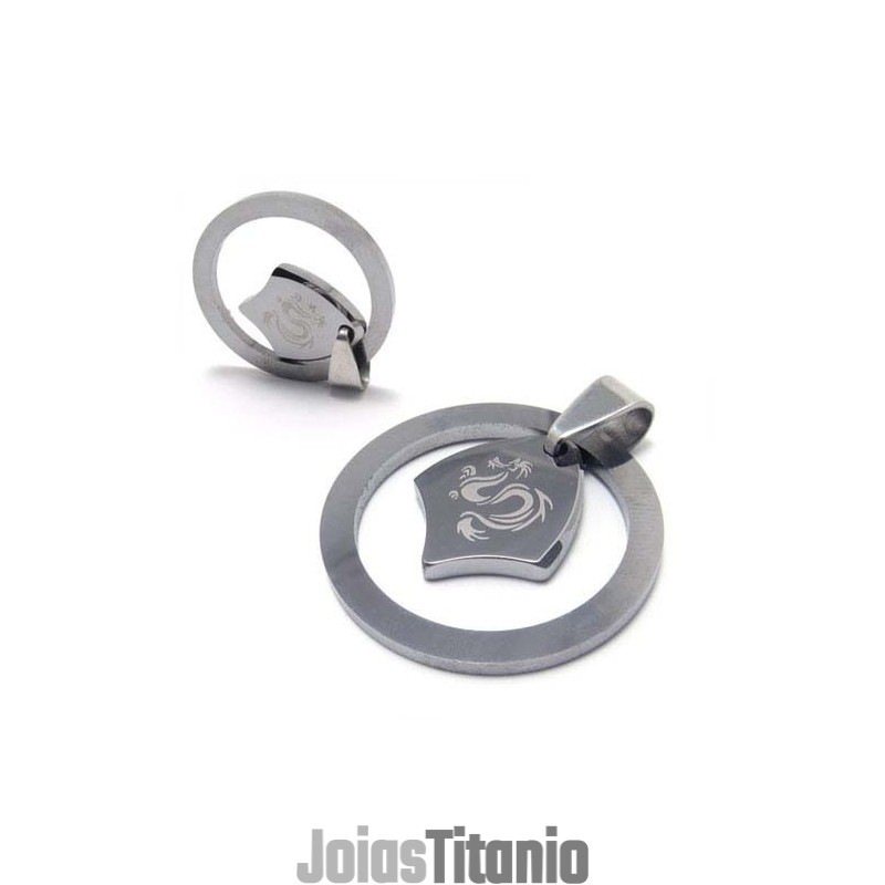 Novo Estilo De Pingente De Tungstênio Com Círculo De Dragão (Corrente Grátis) Novo Estilo De Pingente De Tungstênio Com Círculo De Dragão (Corrente Grátis)