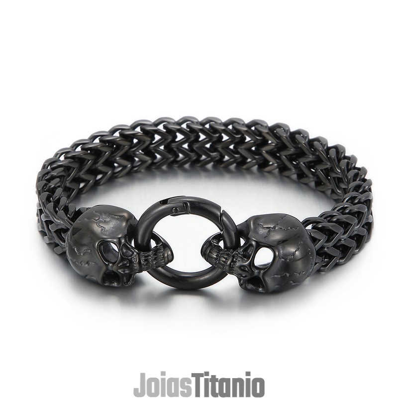 Pulseira Masculina Cool Skull Titanium Pulseira Masculina Cool Skull Titanium