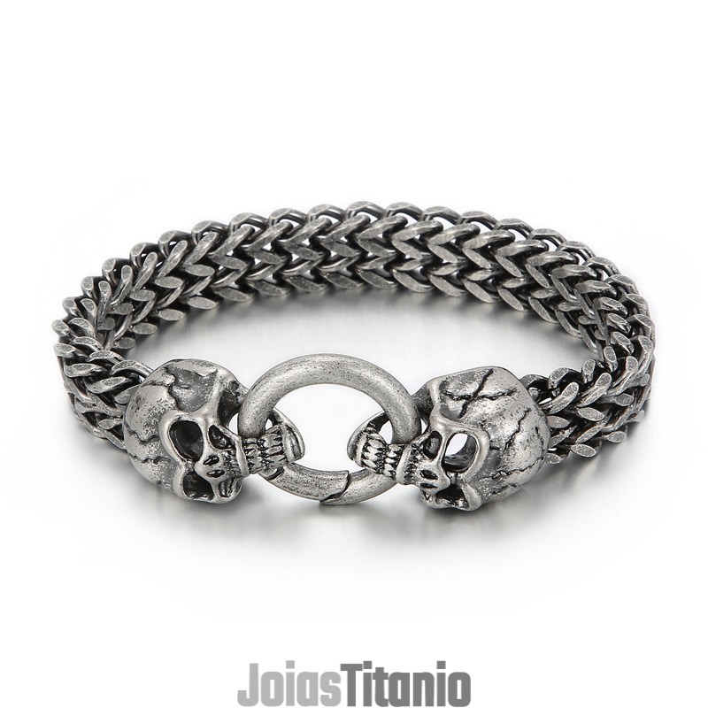 Pulseira Masculina Cool Skull Titanium Pulseira Masculina Cool Skull Titanium