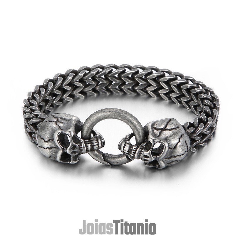 Pulseira Masculina Cool Skull Titanium Pulseira Masculina Cool Skull Titanium