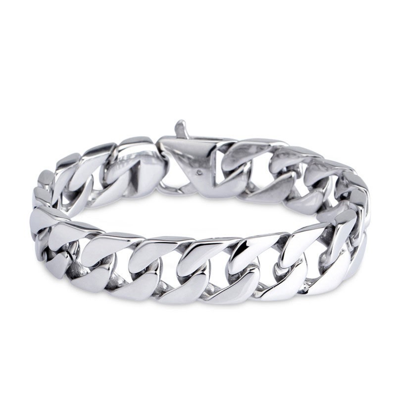 Pulseira De Titânio Versão Da Pulseira Da Moda Corrente Cubana Pulseiras Masculinas Pulseira De Titânio Versão Da Pulseira Da Moda Corrente Cubana Pulseiras Masculinas