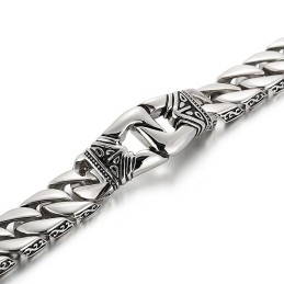 Pulseira De Titânio Com Padrão De Vento Retrô Chique E Padrão De Fundição Para Homens
